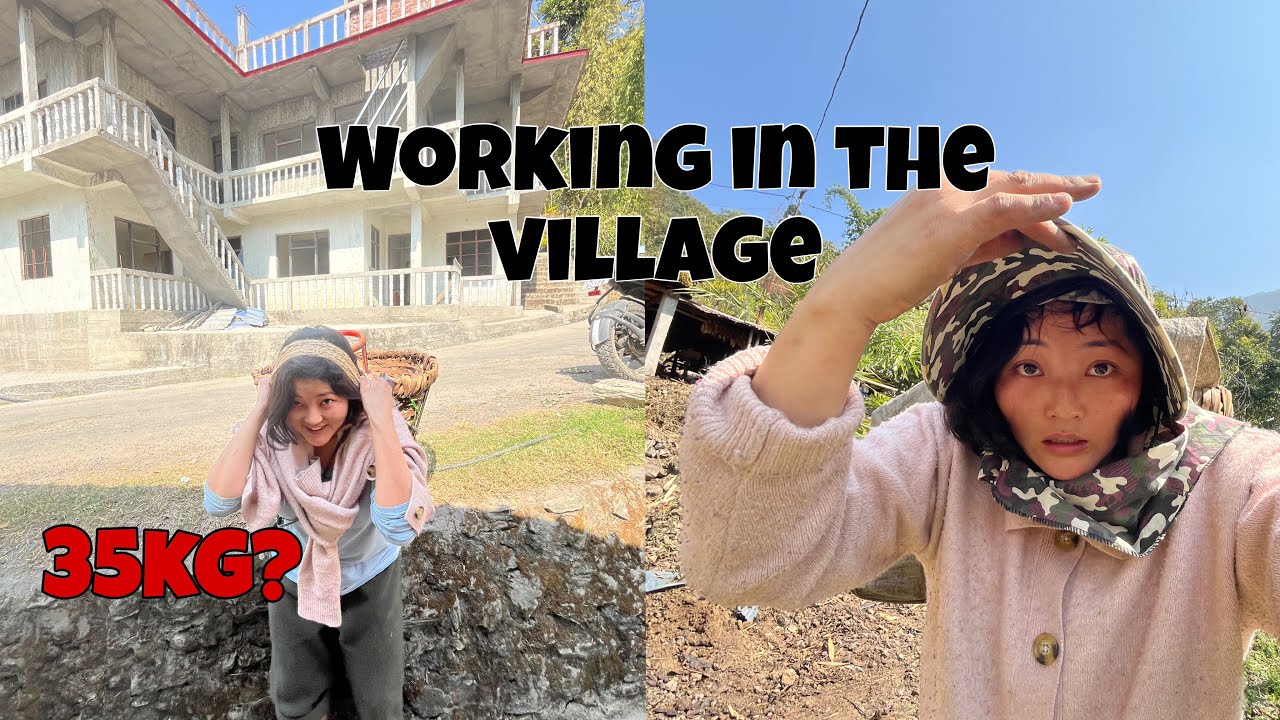 Heavy Works in the Village Field😭. 35 kg hora?? #villagework #cowdung #cylinder 