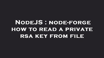 NodeJS : node-forge how to read a private rsa key from file