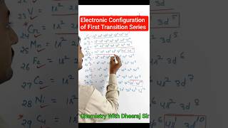 Electronic Configuration of first Transition Series | Chemistry Class 12 #shorts #chemistry #class12