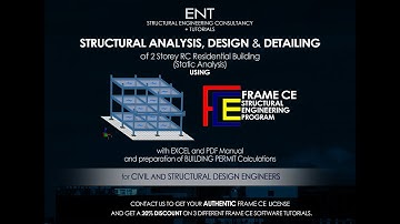 16 - 2 STOREY RC RESIDENTIAL BLDG - POST DESIGN +  PLAN using FrameCE software by ENT