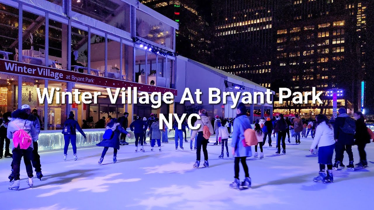 Winter Village At Bryant Park Ice skating Rink And Christmas Market NYC