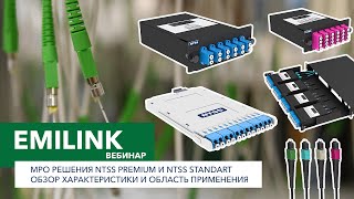 картинка: MPO решения NTSS PREMIUM и NTSS STANDART. Характеристики и область применения (Вебинар Emilink)