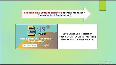 1- Java Script Object Notation - What is JSON | JSON Introduction | JSON Tutorial in Hindi and urdu/