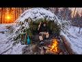 Extreme Winter Survival | Bushcraft Shelter - NO SLEEPING BAG