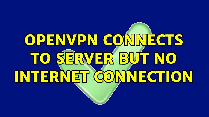 OpenVPN connects to server but no internet connection (2 Solutions!!)
