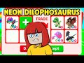 Trading my NEON DILOPHOSAURUS in RICH ADOPT ME SERVER (Roblox Trading Proof)