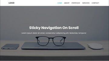 Sticky Navigation Bar On Scroll Using html css javascript | Fixed Nav Bar On Scroll