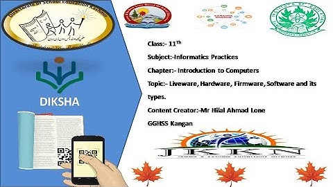 Liveware, Hardware, Firmware, Software and its types 11Th I P  by Hilal Lone