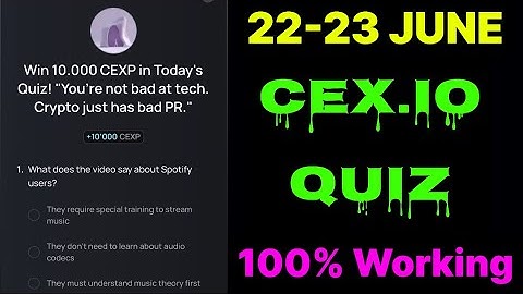 Cex.io Quiz Answer 22 & 23 June | Today Cex io Quiz Answer | Cex.io Power Tap