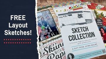 Gratis 12x12 scrapbookschets downloaden! 3 lay-outs voor dubbele pagina