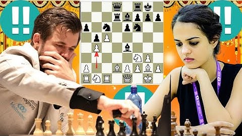 Crazy Magnus Carlsen vs Tania Sachdev chess game 10
