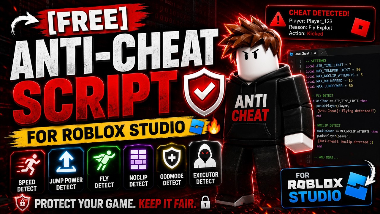 🔥 [FREE] Roblox Studio Anti-Cheat V3 Script 2026 🛡️ | Fly, Speed ...