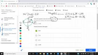 Reviewing Khan Academy's "Solve Sinusoidal Equations (Basic)" Assignment, Example 2