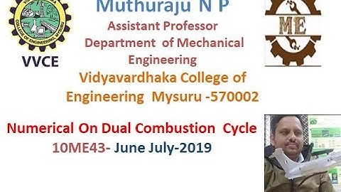 Dual Combustion Cycle Problem 1 from 10ME43
