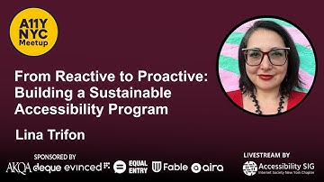From Reactive to Proactive: Building a Sustainable Accessibility Program - Lina Trifon