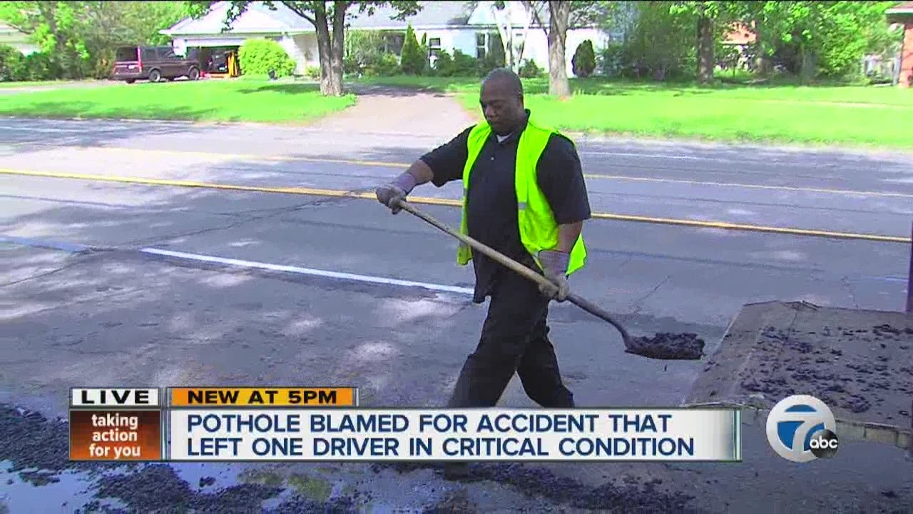 Pothole blamed for accident that left one driver in critical condition