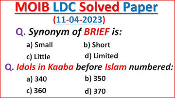 MOIB LDC Paper 2023 | MOIB LDC Paper 11 April 2023 | MOIB LDC Past Paper | moib ldc today paper 2023