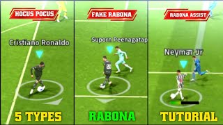 All 5 Types of RABONA Skill Tutorial in eFootball 2024 Mobile