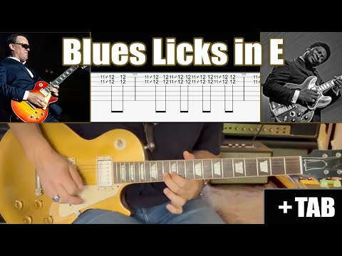 Blues Licks in E Pentatonic - Major & Minor - Guitar Tab guitar tab video