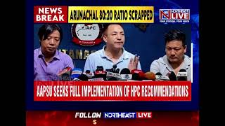 Arunachal:  Aapsu Calls Off August 17 Shutdown After 80:20 Ratio Issue Resolved