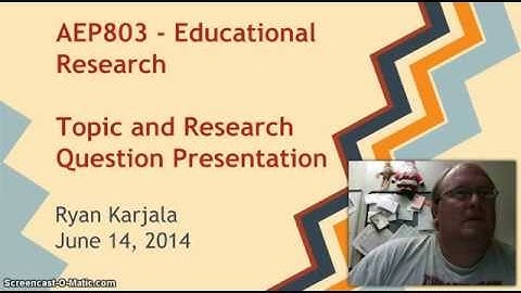 AEP803 Ryan Karjala Assignment 3  Topic and Research Question Video Assignment