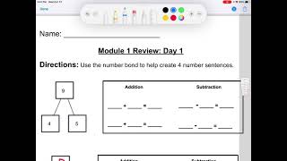 Module 1: “Math Mountain” Using Number Bonds to Create Equations