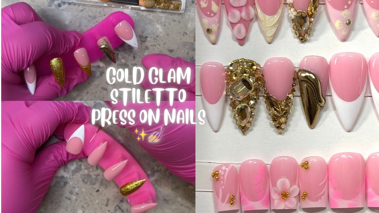 How to Make Rhinestone Glam Press on nails ✨💅🏼 