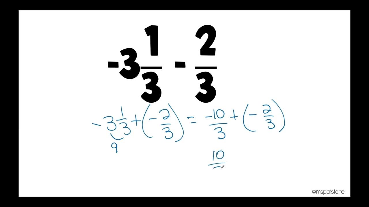How to subtract rational numbers involving fractions - YouTube