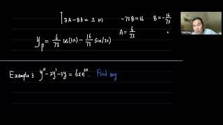 Example of Undetermined coefficient Section 4.4 part 2