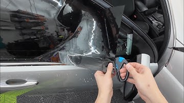 Cut 2 window tint patterns at the same time with a sharpie