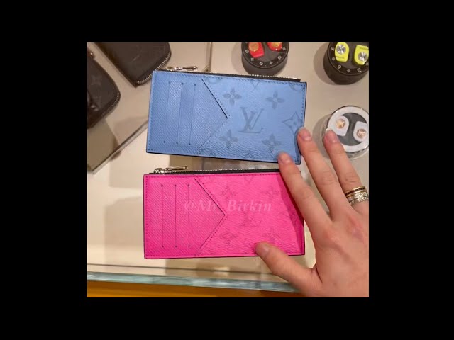 Louis Vuitton 2021 NEW Taigarama Pink & Blue Coin Card Holder, Box Pouch &  Empreinte OnTheGo PM 