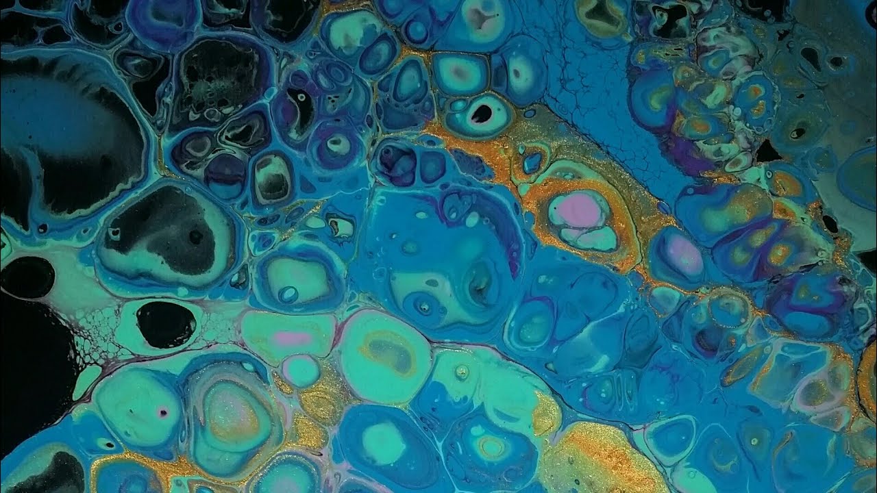 Flip cup tons of cells acrylic pour - YouTube