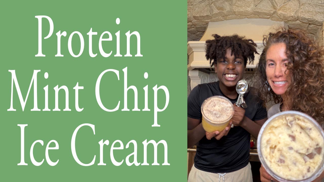Мороженое с протеиновой мятной крошкой