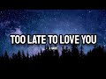 X habit  too late to love you lyrics