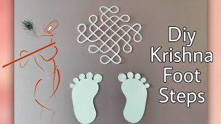 Instant Krishna Foot Prints || How to Make Krishna Foot Steps || Ready-made Krishna Padham