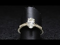 Oval Diamond Yellow Gold Solitair ring with Micro Pavé Diamonds