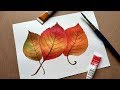 How to Paint Fall Leaves With Watercolor - easy and quick