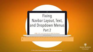 Lecture 33, part 2: Fixing Navbar Layout, Text, & Dropdown Menus