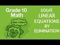 Elimination Method Quiz