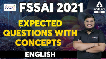 FSSAI 2021 | English | Most Important Questions With Concepts