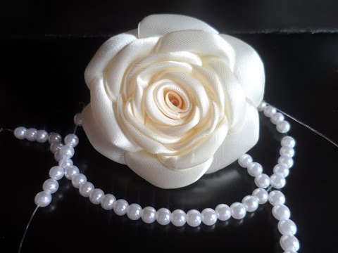 hand made : Роза из атласной ленты / D.I.Y. Rose of Satin ribbon