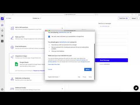 NativeForms / Google Sheets - Integration step-by-step