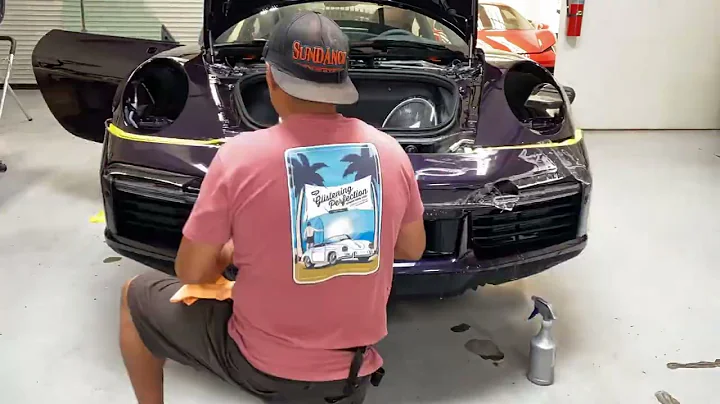 Porsche 992 Turbo S front bumper PPF installation