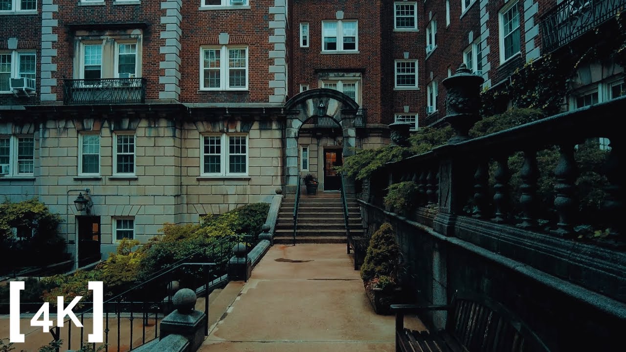 4K Walk in the Rain | Harvard Neighborhood | ASMR Walking