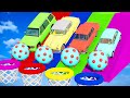TRANSPORTING PIXAR CARS &amp; FRUITS WITH COLORED &amp; JOHN DEERE vs CLAAS vs TRACTORS - BeamNG.drive #962