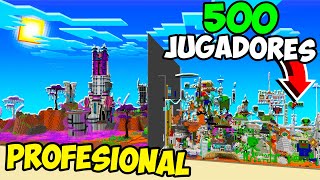 ENFRENTÉ A 500 JUGADORES vs 5 CONSTRUCTORES PROFESIONALES en MINECRAFT