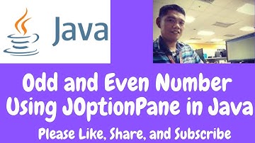 Odd and Even Numbers Using  JOptionPane in Java