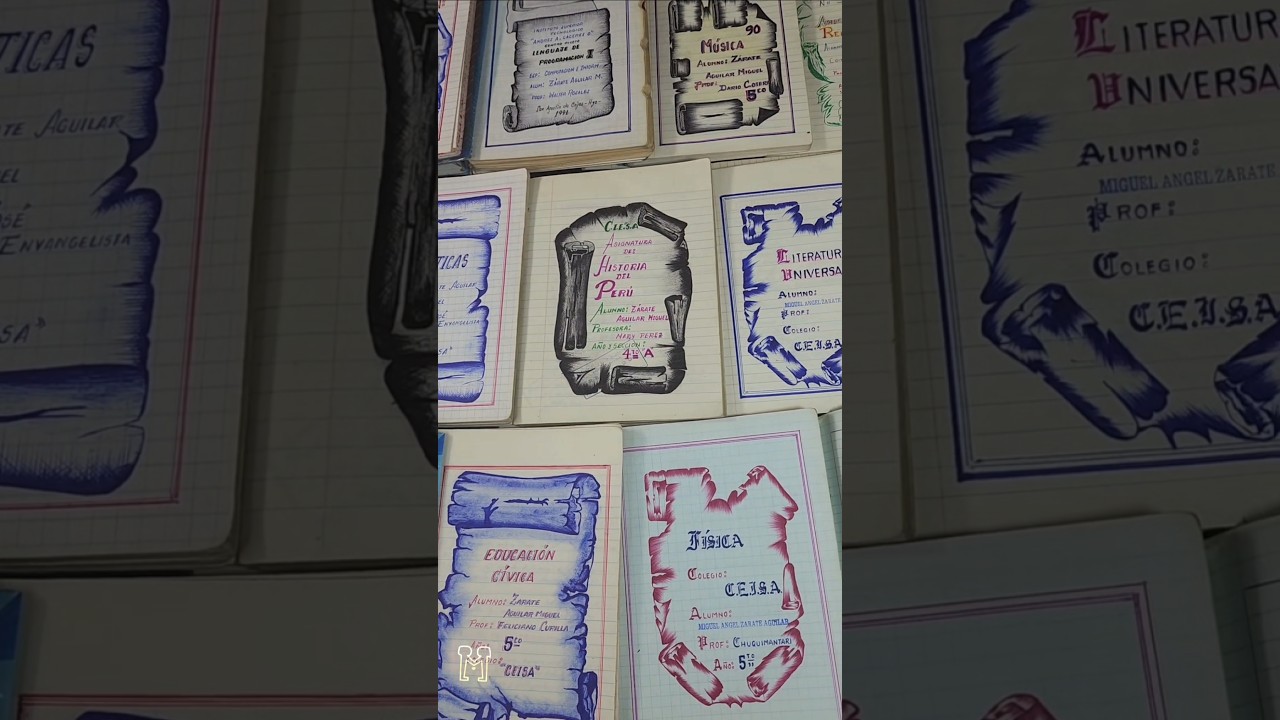 Recordando los cuadernos de mi papá✨️#años80 #años90 #cuadernos #antiguo #dibujos #mapas #historia