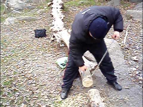 как правильно пилить цепной пилой.AVI - YouTube