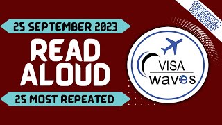 PTE Read Aloud - SEPTEMBER 2023 - Most Repeated